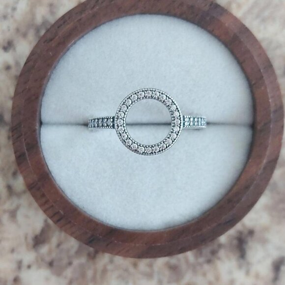 925 Sterling Silver Oxidized O Ring - Picture 1 of 8